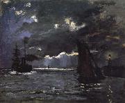 Claude Monet Seascape,Night Effect oil painting artist